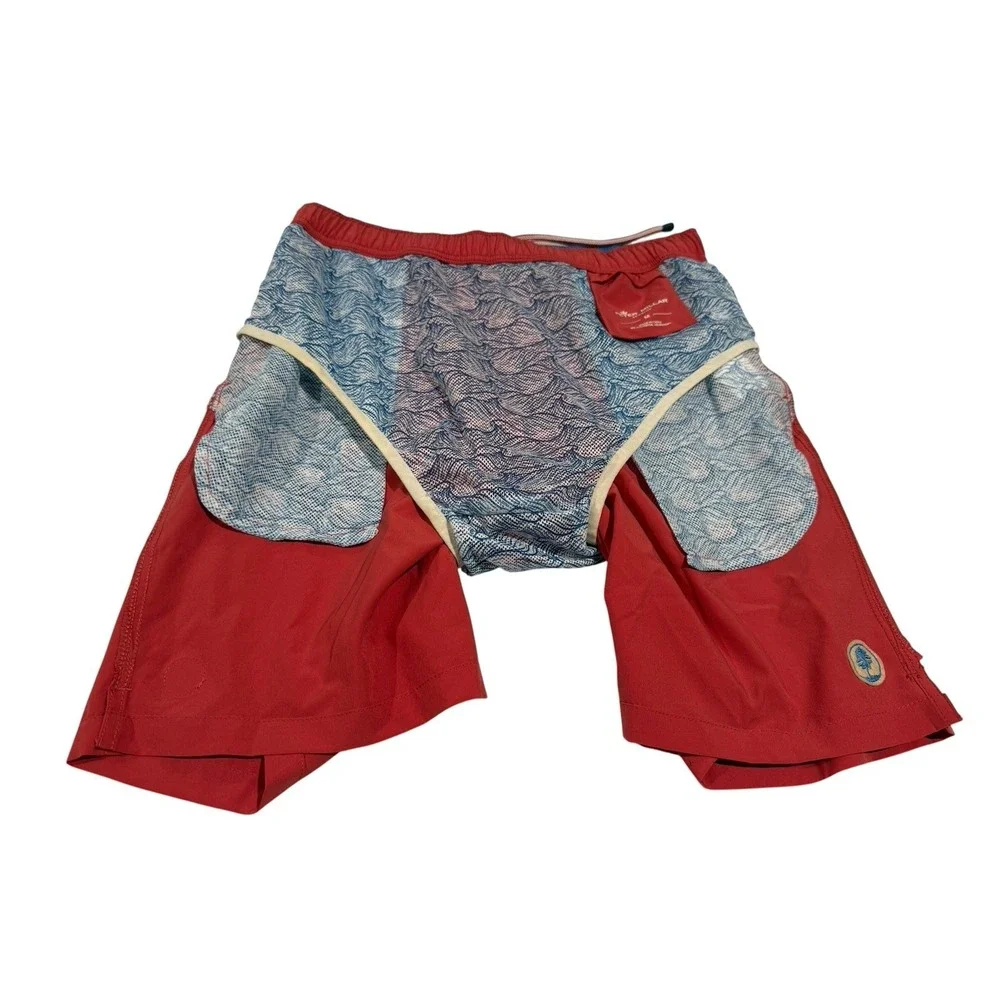 Peter Millar Swim Shorts Trunks Orange Salmon Seaside Lined Swimwear Men's Sz M
